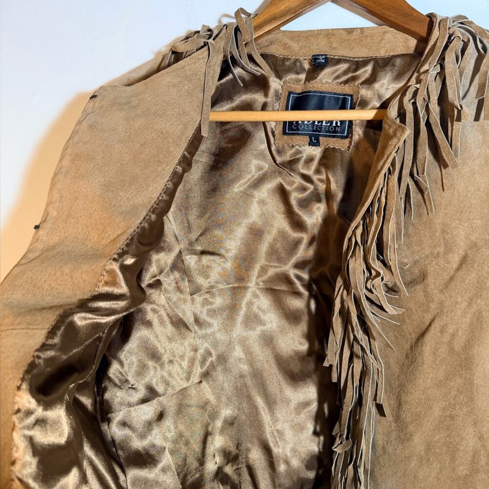 Adler Tan Fringe Women's Leather Jacket - Picture 7 of 9